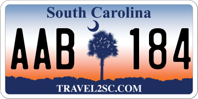 SC license plate AAB184