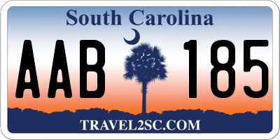 SC license plate AAB185
