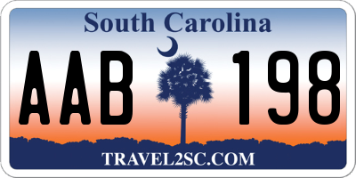 SC license plate AAB198