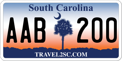 SC license plate AAB200