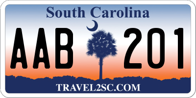 SC license plate AAB201