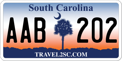 SC license plate AAB202