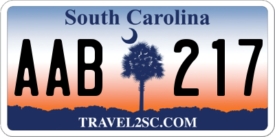 SC license plate AAB217