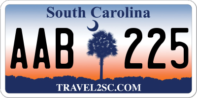 SC license plate AAB225