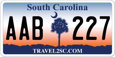 SC license plate AAB227