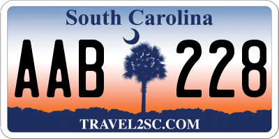 SC license plate AAB228