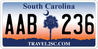 SC license plate AAB236