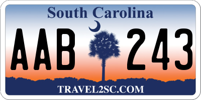 SC license plate AAB243