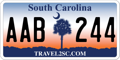 SC license plate AAB244