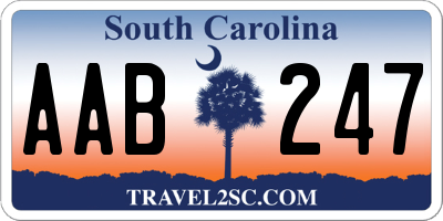 SC license plate AAB247