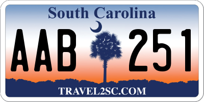 SC license plate AAB251