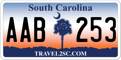 SC license plate AAB253