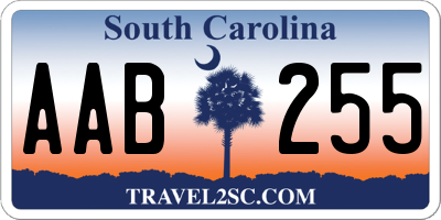 SC license plate AAB255