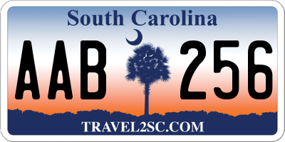 SC license plate AAB256