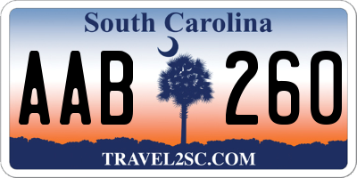 SC license plate AAB260