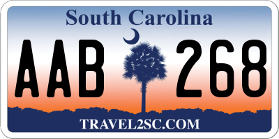 SC license plate AAB268