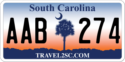 SC license plate AAB274