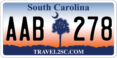 SC license plate AAB278