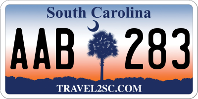 SC license plate AAB283