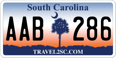 SC license plate AAB286