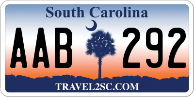 SC license plate AAB292