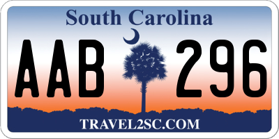 SC license plate AAB296