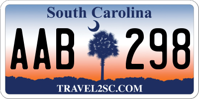 SC license plate AAB298