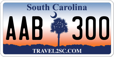 SC license plate AAB300