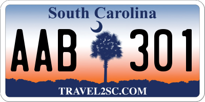 SC license plate AAB301