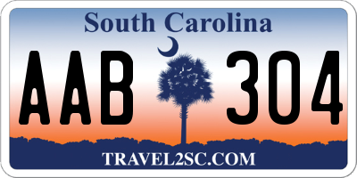 SC license plate AAB304