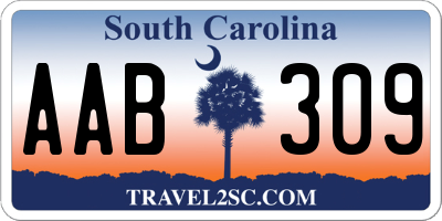 SC license plate AAB309