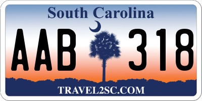 SC license plate AAB318