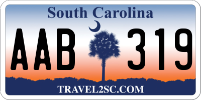 SC license plate AAB319