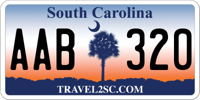 SC license plate AAB320