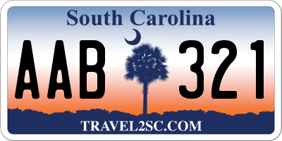 SC license plate AAB321