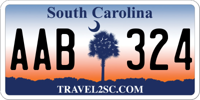 SC license plate AAB324