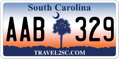 SC license plate AAB329