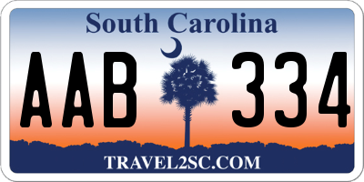 SC license plate AAB334