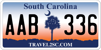 SC license plate AAB336