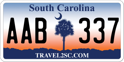 SC license plate AAB337