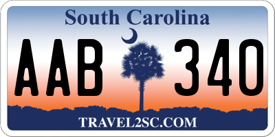 SC license plate AAB340