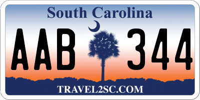 SC license plate AAB344