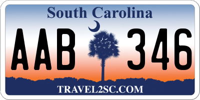 SC license plate AAB346