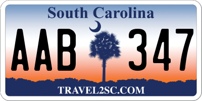 SC license plate AAB347