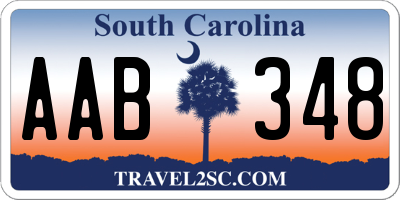 SC license plate AAB348