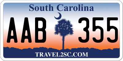 SC license plate AAB355