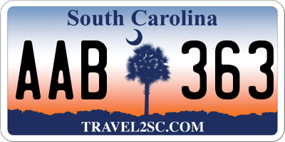 SC license plate AAB363