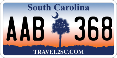 SC license plate AAB368