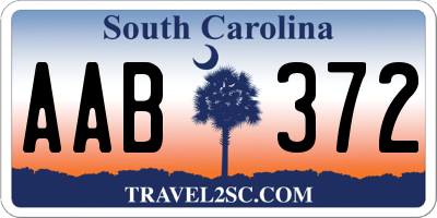 SC license plate AAB372