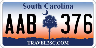 SC license plate AAB376